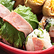 大葉とベーコンのおにぎり2種